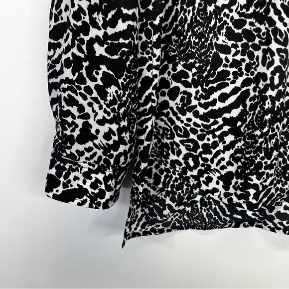 Michael Kors Animal Print Zip Front top black white - P (2) - Picture 7 of 12